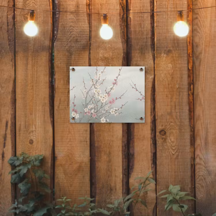 Kersen - Bloesem - Groen tuinposter los doek klein -sfeer1