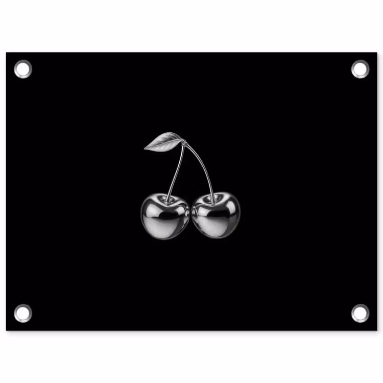 Kers - Luxueus - Metallic tuinposter los doek klein -3d