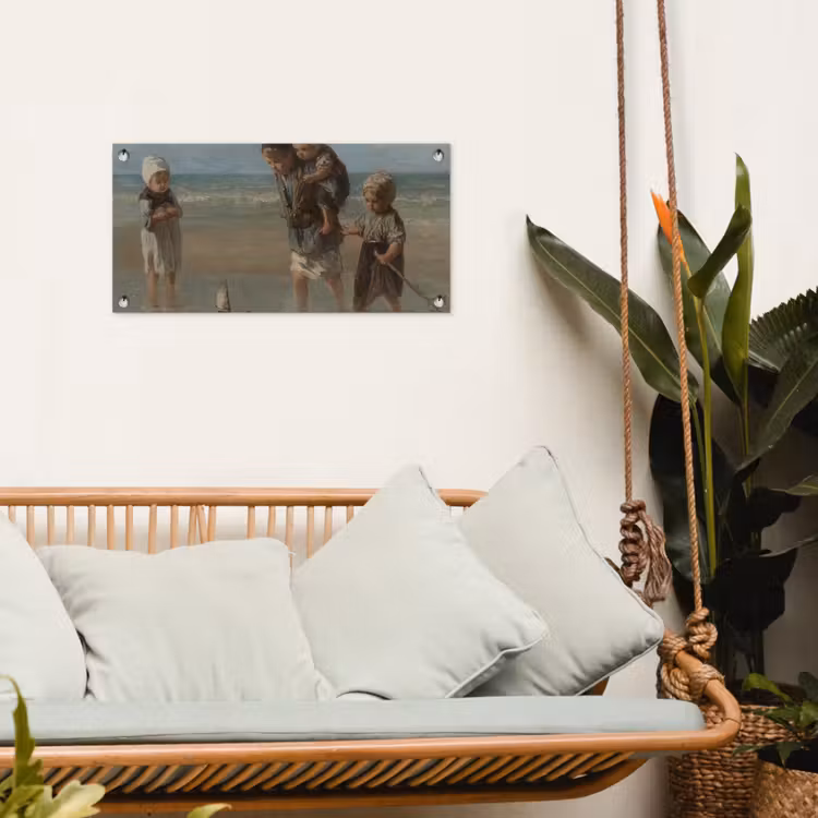 Kinderen der zee - Schilderij van Jozef Israëls tuinposter los doek klein -sfeer7