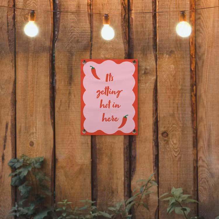 Chilipeper - Red - Hot - Quotes tuinposter los doek klein -sfeer1