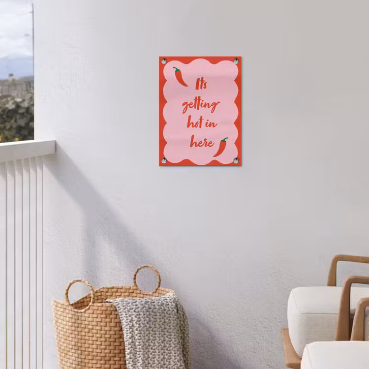Chilipeper - Red - Hot - Quotes tuinposter los doek klein -sfeer8