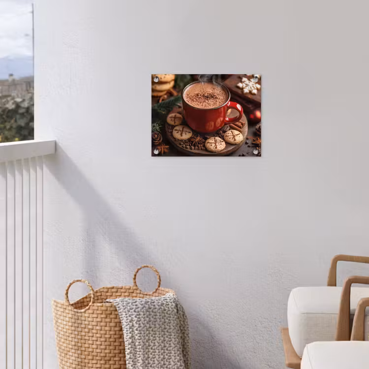 Chocolademelk - Mok - Winter - Kerst - Gezelligheid tuinposter los doek klein -sfeer8