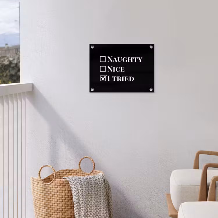 Kerst - Zwart - Wit - Quote - Grappig tuinposter los doek klein -sfeer8