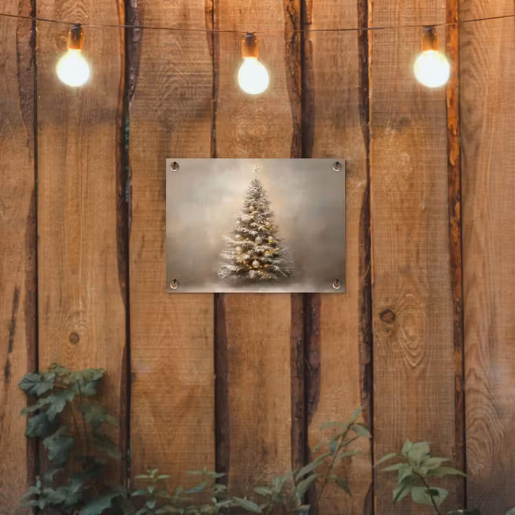 Kerst - kerstboom - Sneeuw - Art tuinposter los doek klein -sfeer1