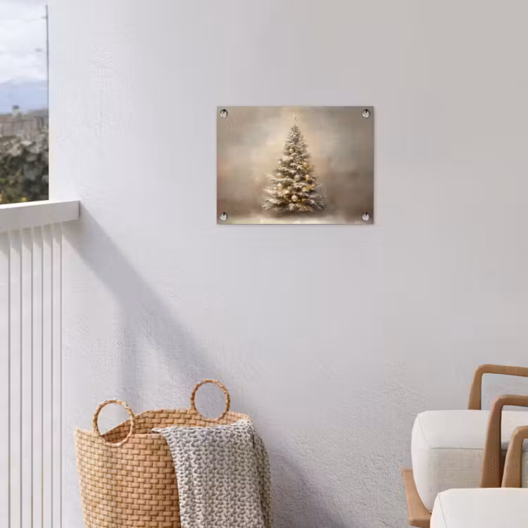 Kerst - kerstboom - Sneeuw - Art tuinposter los doek klein -sfeer8