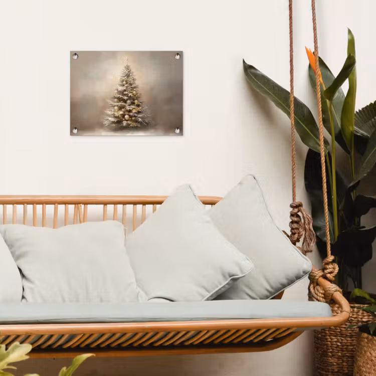 Kerst - kerstboom - Sneeuw - Art tuinposter los doek klein -sfeer7