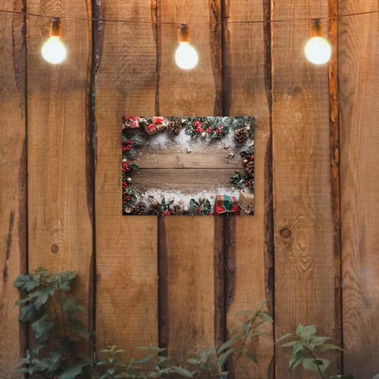Kerstdecoratie - Geschenken - Hout - Veelkleurig tuinposter los doek klein -sfeer1