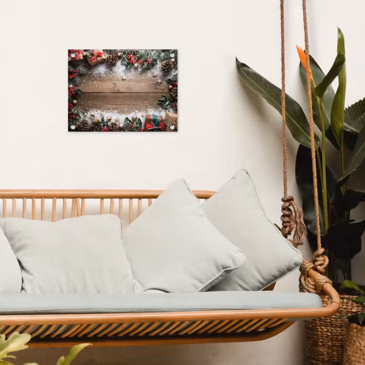 Kerstdecoratie - Geschenken - Hout - Veelkleurig tuinposter los doek klein -sfeer7