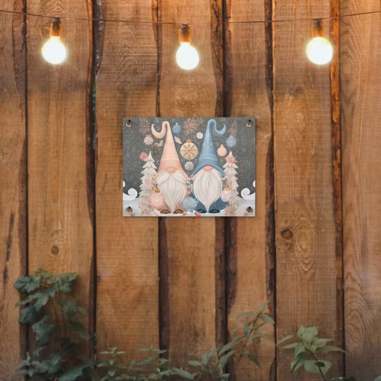 Kerst - Gnomen - Pastel tuinposter los doek klein -sfeer1