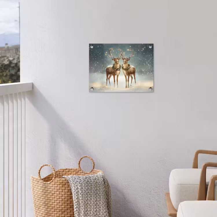 Kerstmagie - Winterwoud - Rendier tuinposter los doek klein -sfeer8
