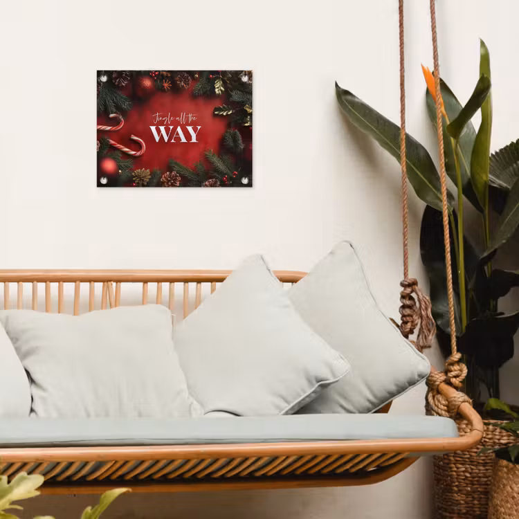 Kerst - Quote - Rood - Kerstballen tuinposter los doek klein -sfeer7