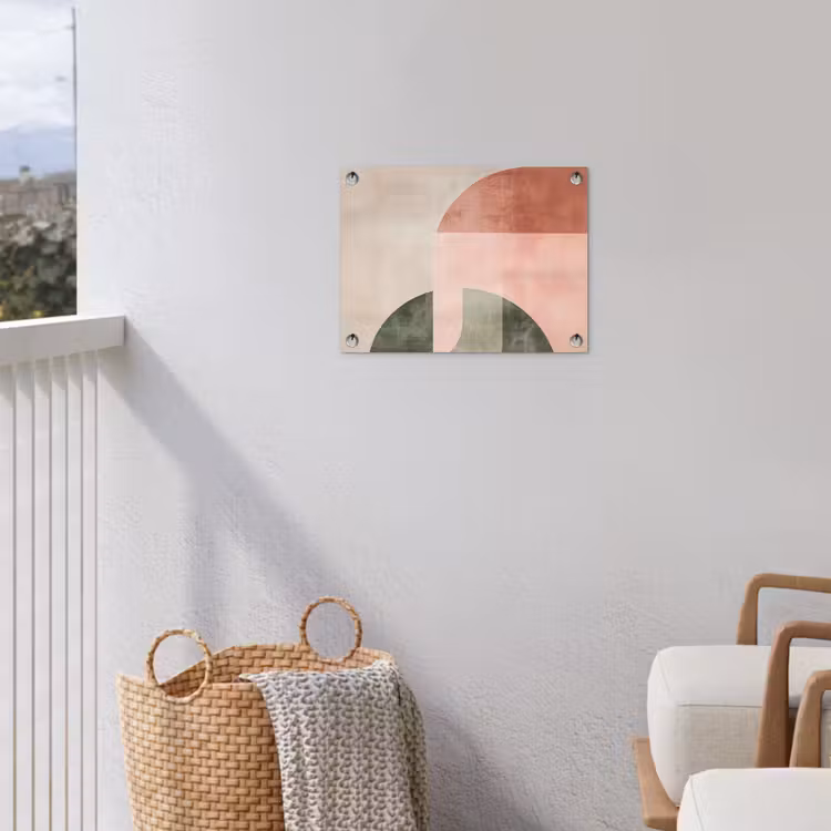 Cirkel - Abstract - Roze tuinposter los doek klein -sfeer8