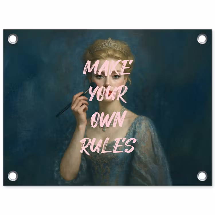 Klassiek - Sierlijk - Roze tuinposter los doek klein -3d