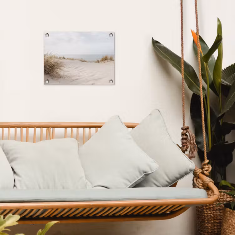 Wolken - Duinlandschap - Zand tuinposter los doek klein -sfeer7