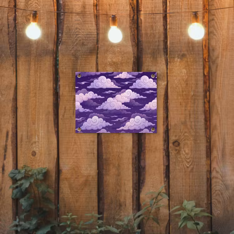 Wolken - Nacht - Natuur - Abstract - Paars tuinposter los doek klein -sfeer1