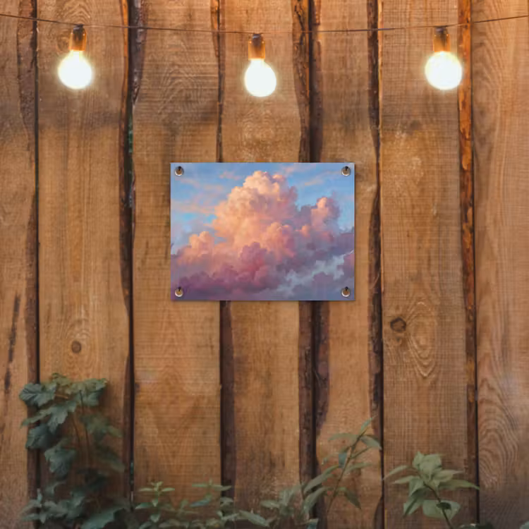 Wolken - Lucht - Natuur - Abstract - Kleurrijk tuinposter los doek klein -sfeer1
