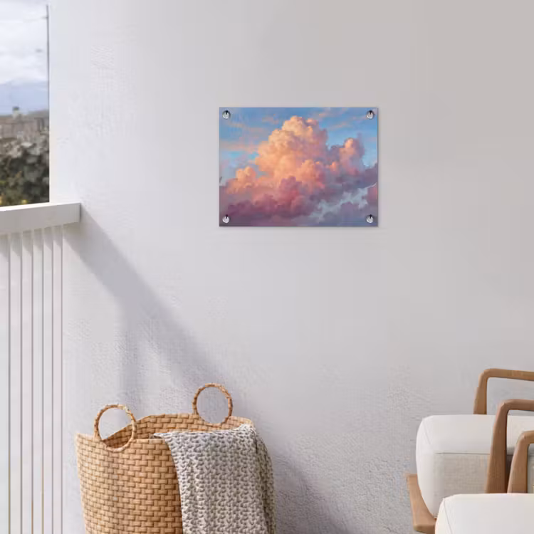 Wolken - Lucht - Natuur - Abstract - Kleurrijk tuinposter los doek klein -sfeer8