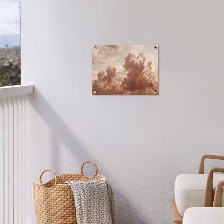 Wolken - Lucht - Natuur - Modern - Bruin tuinposter los doek klein -sfeer8