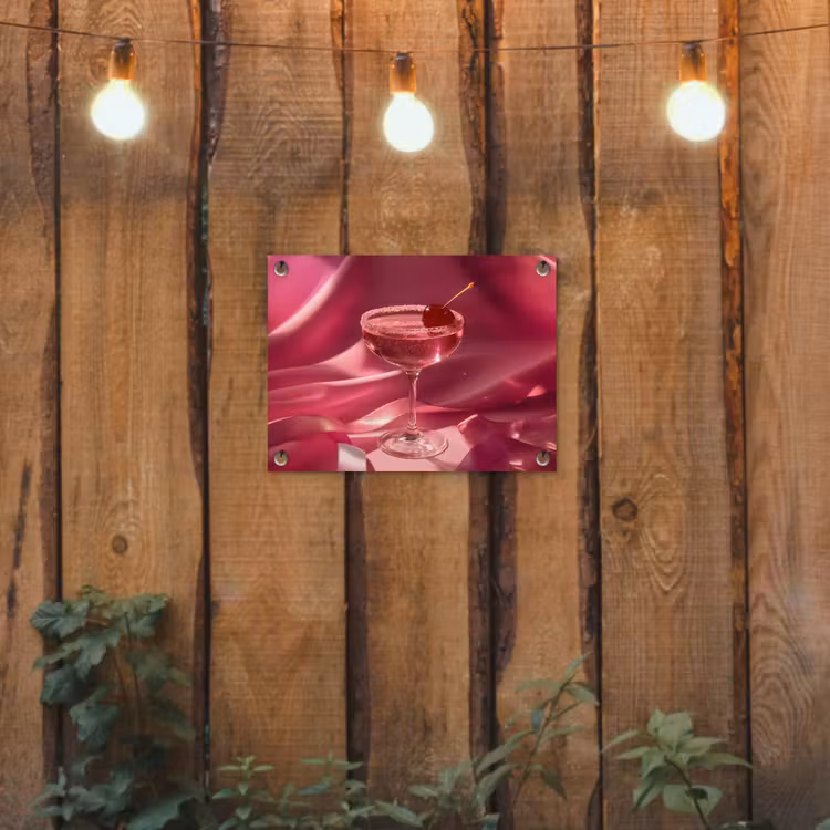 Cocktail - Pink - Luxe tuinposter los doek klein -sfeer1