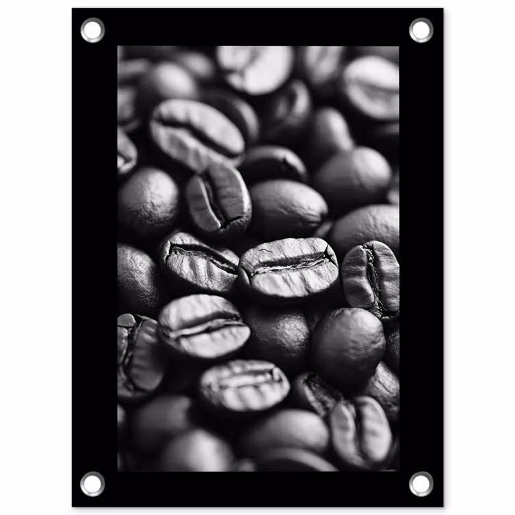 Koffiebonen - Zwart - Vintage tuinposter los doek klein -3d
