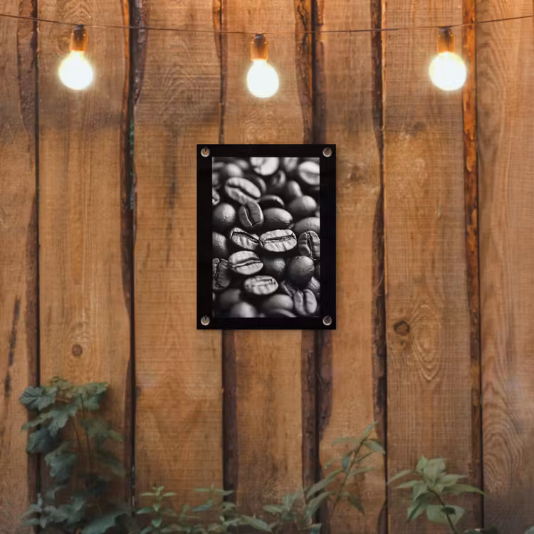 Koffiebonen - Zwart - Vintage tuinposter los doek klein -sfeer1
