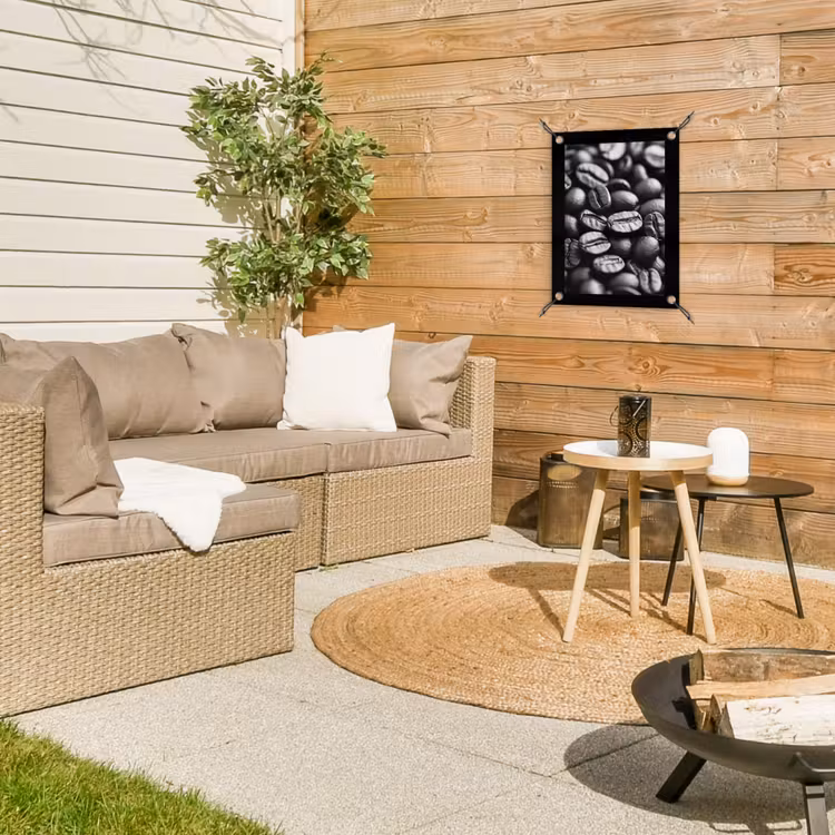 Koffiebonen - Zwart - Vintage tuinposter los doek klein -sfeer4
