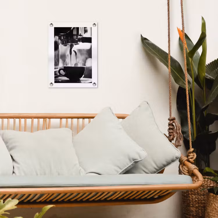 Coffee - Espresso - Koffiemachine - Kop tuinposter los doek klein -sfeer7