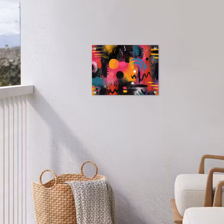 Kleurvlakken - Vormen - Kleurrijk - Abstract tuinposter los doek klein -sfeer8