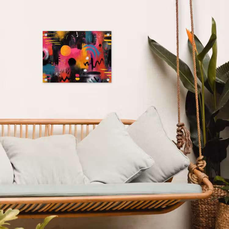 Kleurvlakken - Vormen - Kleurrijk - Abstract tuinposter los doek klein -sfeer7
