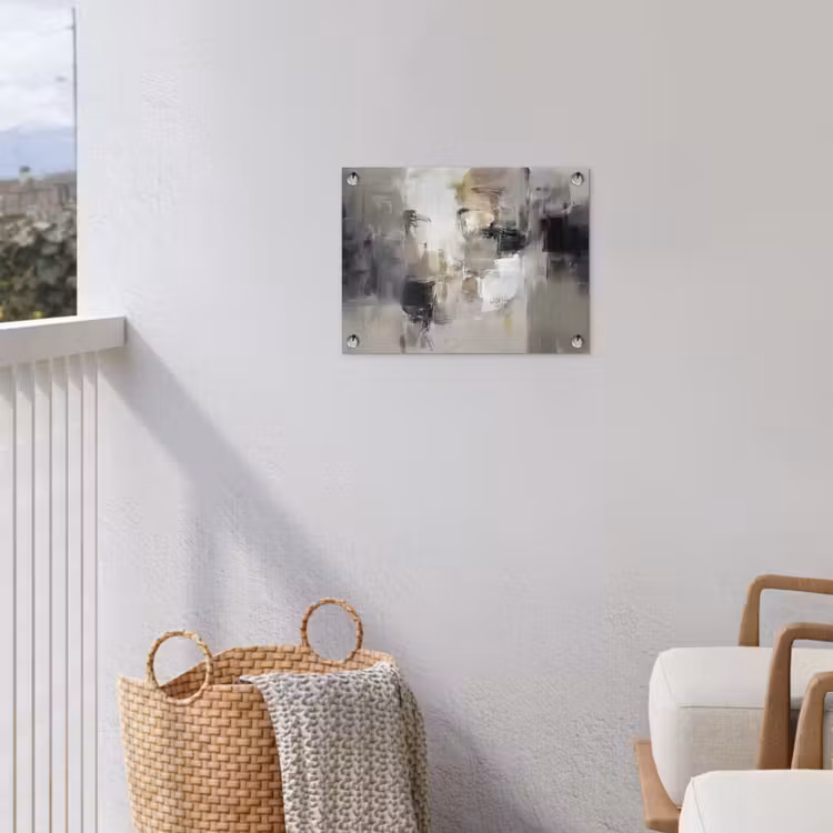 Kleurenpalet - Penseelstreken - Beige - Nevelig tuinposter los doek klein -sfeer8