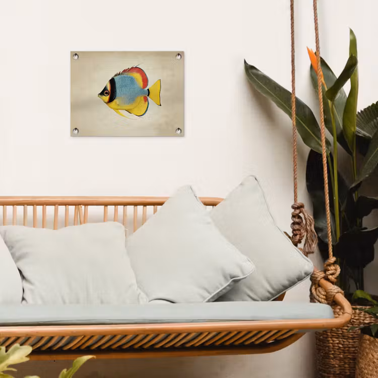 Kleurrijk - Vis - Schubben - Illustratie tuinposter los doek klein -sfeer7