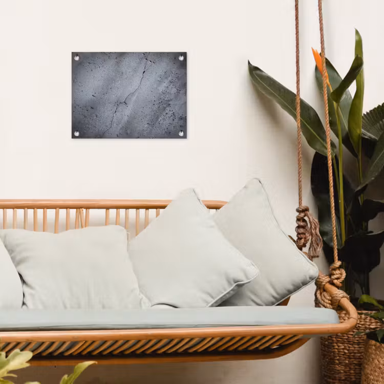 Beton - Grijs - Scheur tuinposter los doek klein -sfeer7