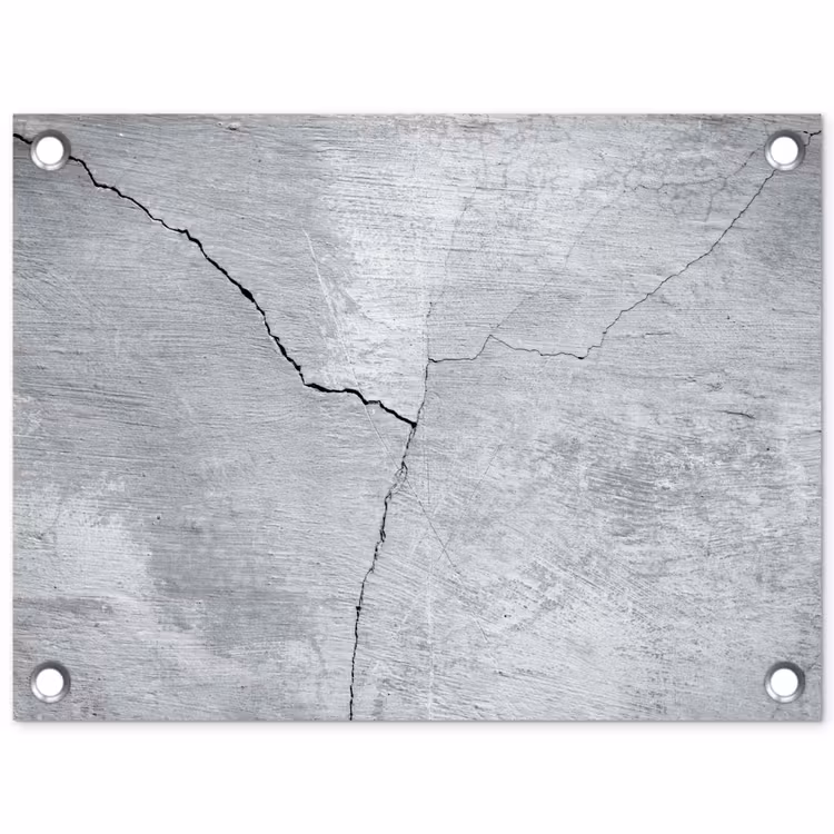 Beton - Scheur - Grijs tuinposter los doek klein -3d