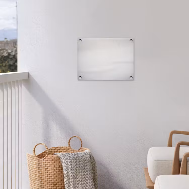 Beton - Wit - Modern tuinposter los doek klein -sfeer8