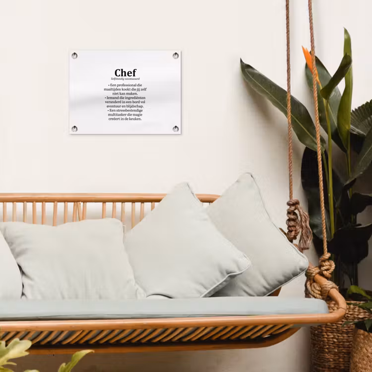 Kok - Definitie - Chef - Koken - Keuken - Spreuken - Woordenboek tuinposter los doek klein -sfeer7