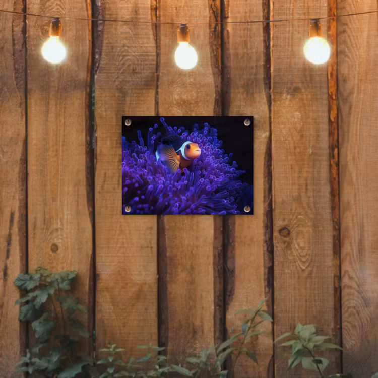 Koraal - Vis - Oranje - Zee tuinposter los doek klein -sfeer1