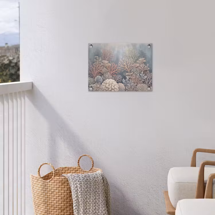 Koraal - Zeeleven - Onderwater - Illustratie - Natuur tuinposter los doek klein -sfeer8