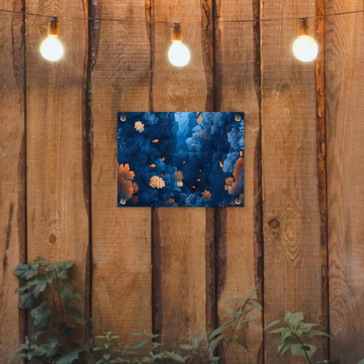 Koraalrif - Vissen - Oceaan - Blauw tuinposter los doek klein -sfeer1