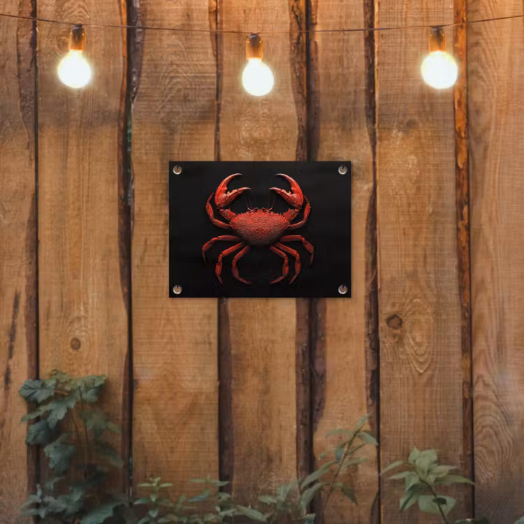 Krab - Rood - Vissen - Schaaldieren tuinposter los doek klein -sfeer1