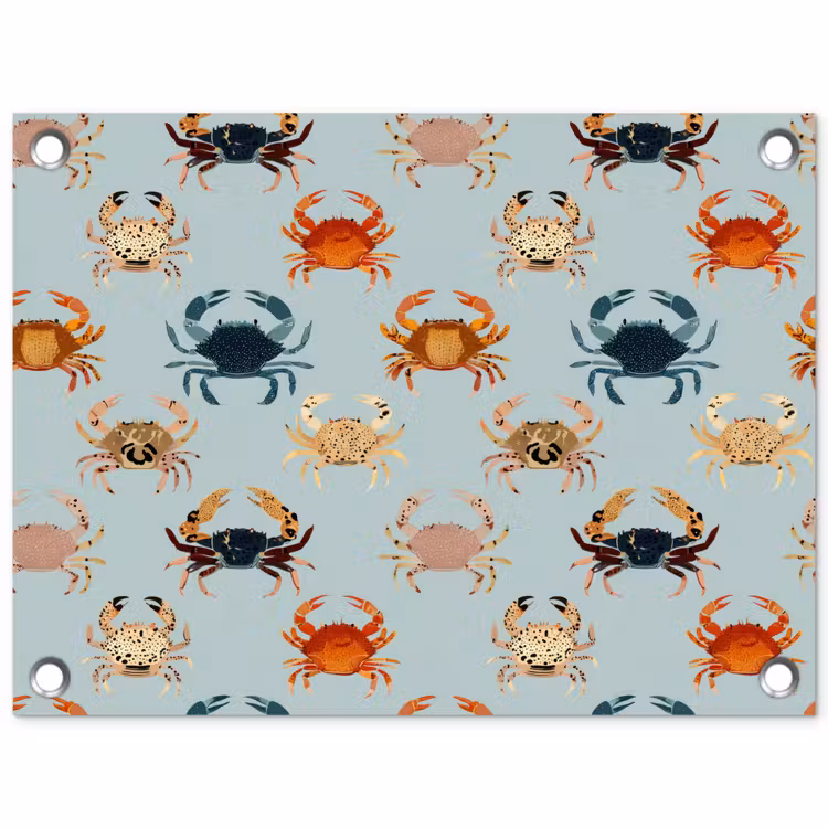 Krabben - Speels - Kleurrijk tuinposter los doek klein 239 -3d
