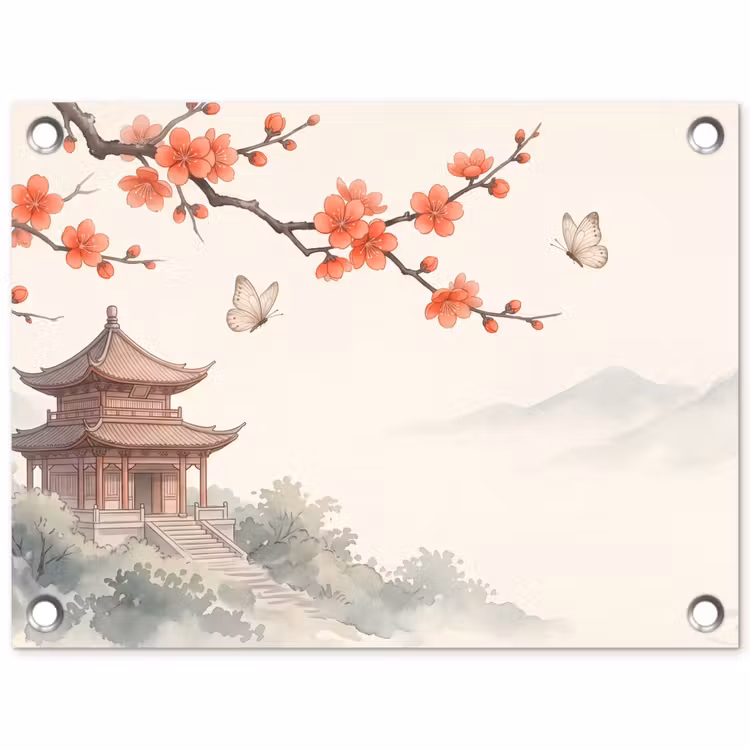 Kraanvogel - Azië - Klassiek tuinposter los doek klein -3d