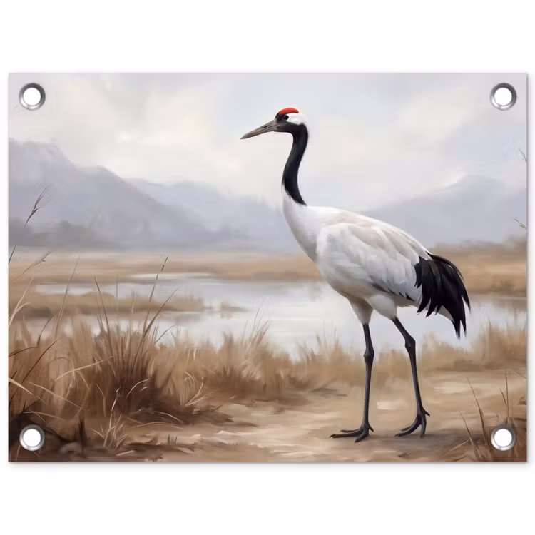 Kraanvogel - Natuur - Realistisch tuinposter los doek klein -3d