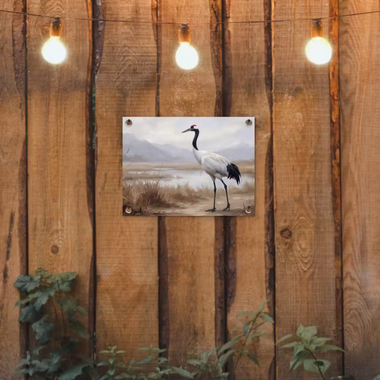 Kraanvogel - Natuur - Realistisch tuinposter los doek klein -sfeer1