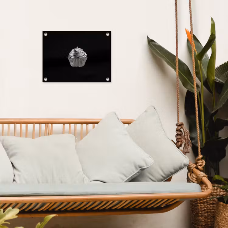 Cupcake - Luxueus - Zilver tuinposter los doek klein -sfeer7