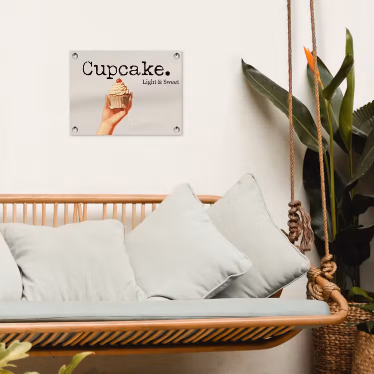 Cupcake - Zoet - Kers tuinposter los doek klein -sfeer7