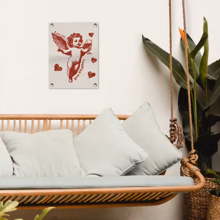 Cupido - Hartjes - Rood - Klassiek tuinposter los doek klein -sfeer7