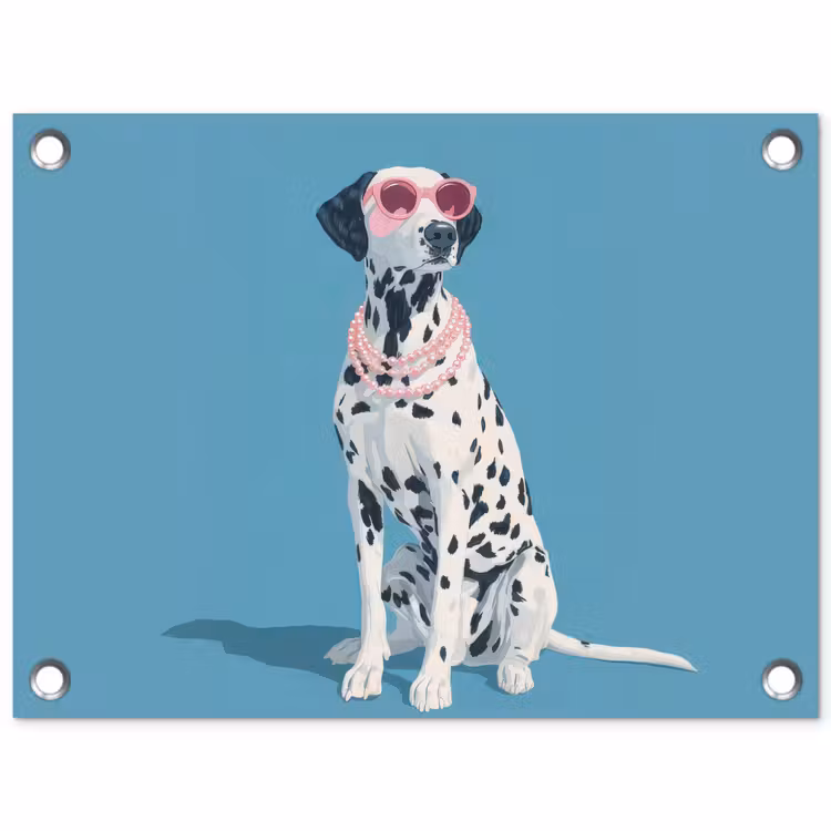 Dalmatiër - Zonnebril - Blauw tuinposter los doek klein -3d