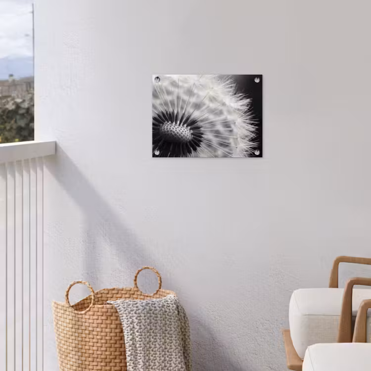 Paardenbloem - Zwart - Wit tuinposter los doek klein -sfeer8