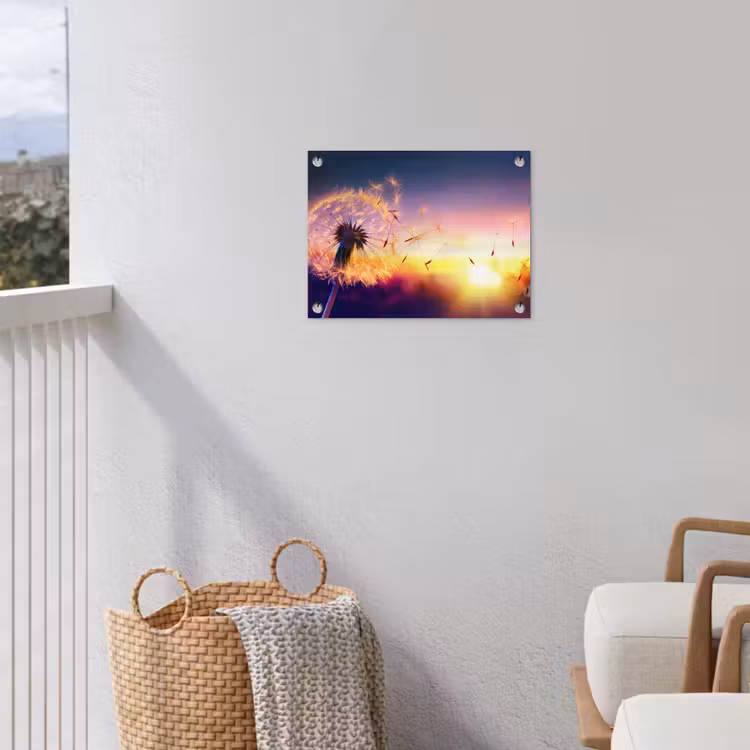 Paardenbloem in de Avondschemering tuinposter los doek klein -sfeer8