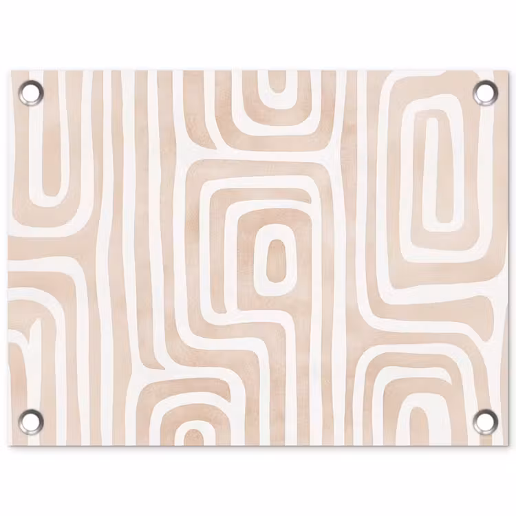 Decoratief - Labyrint - Beige tuinposter los doek klein -3d